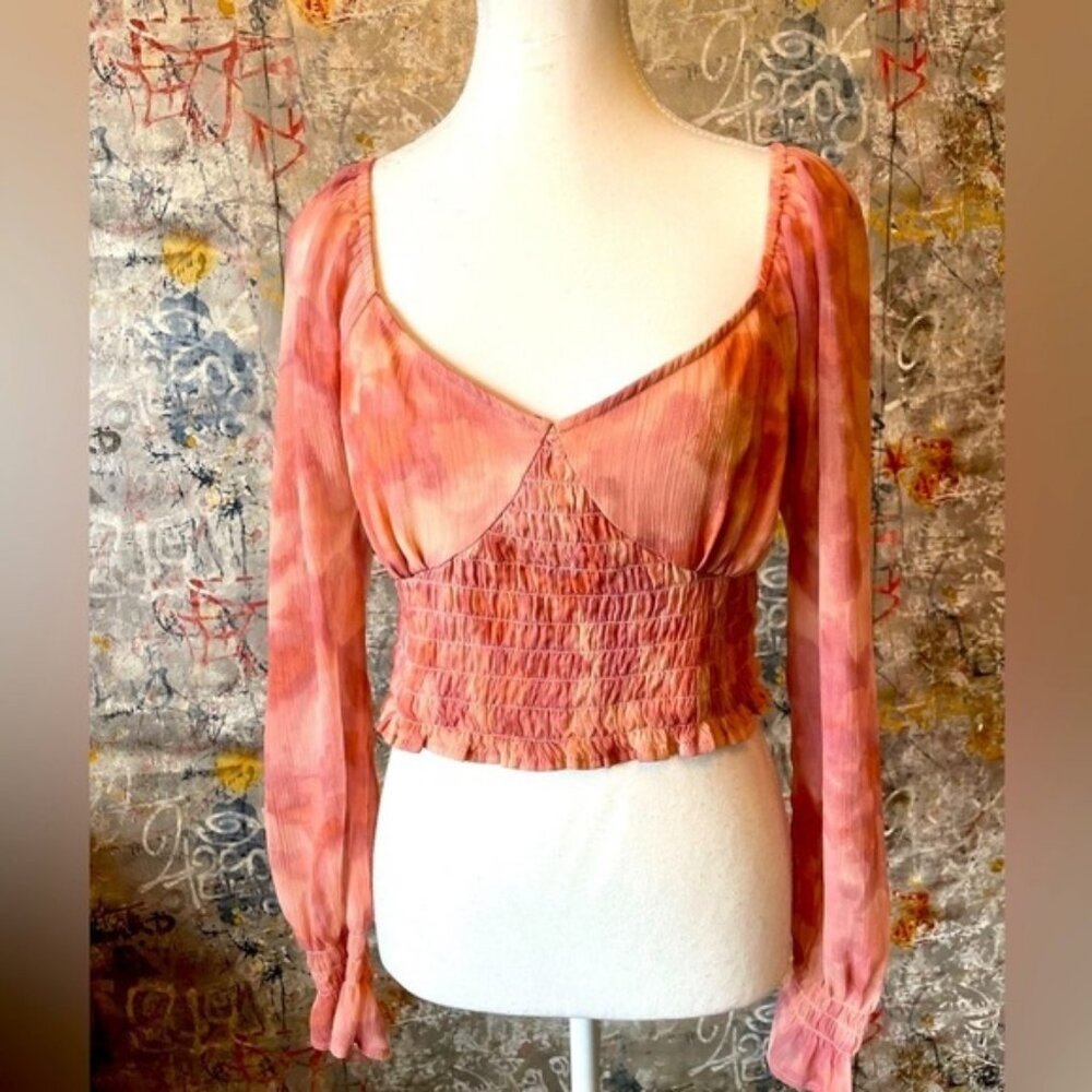 ABOUND Cute Pink Off the shoulder top with poof sleeves. Size M